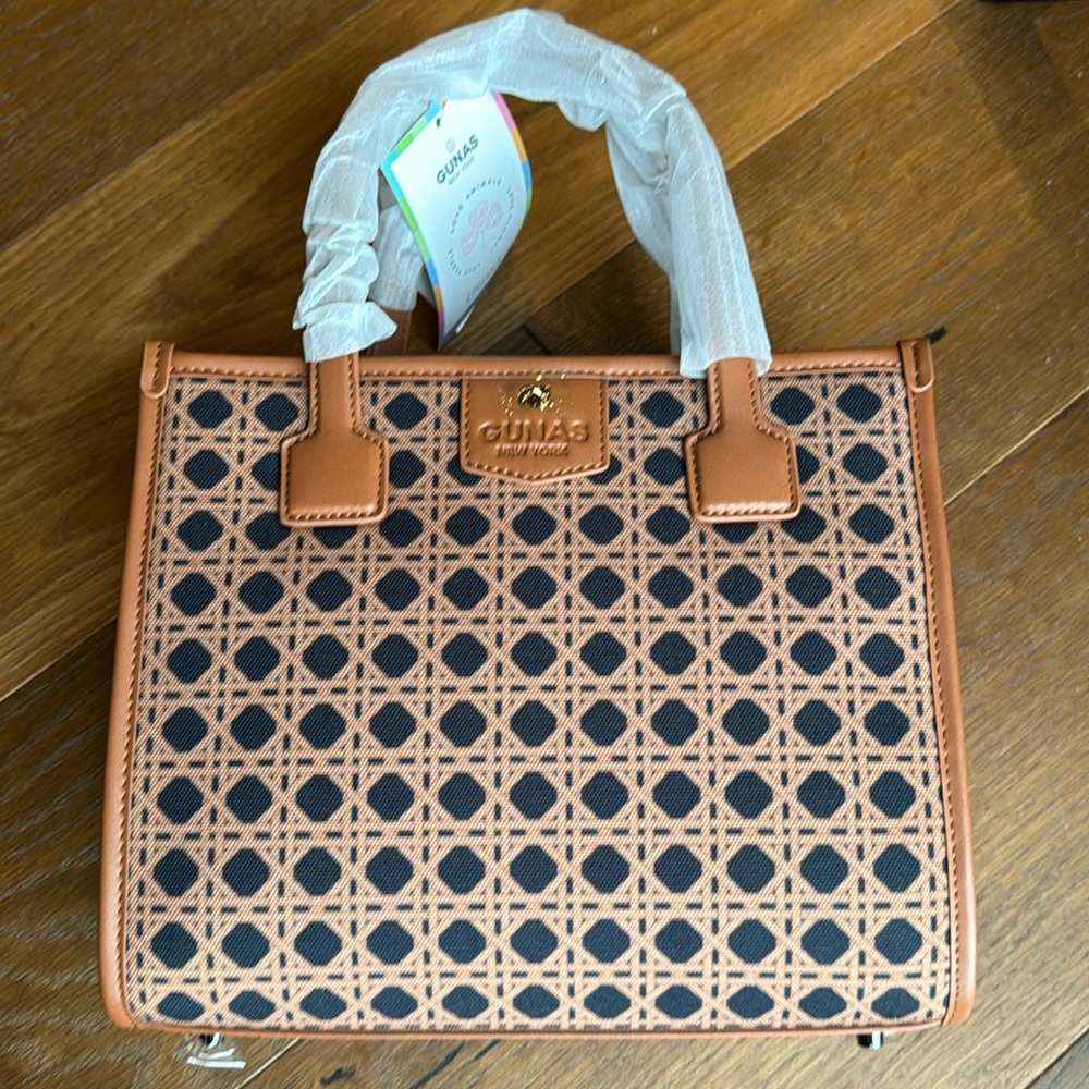 GUNAS - Oasis - Black & Brown Basket Vegan Canvas Bag